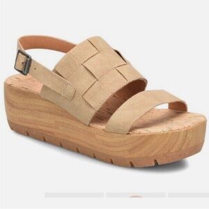 Korks by Kirk- ease Fraya Basket Weave Tan Sandals. Size 8